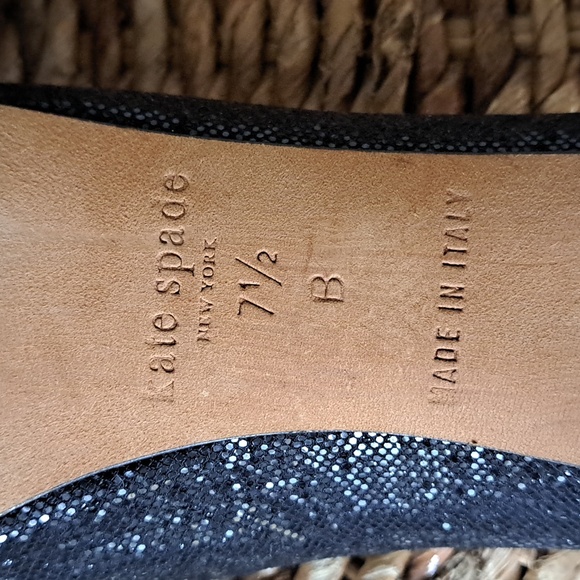 Kate Spade NY Womens Black Starlight Glitter Open Toe Pump 3.25" Heels S-7.5 - Picture 8 of 9